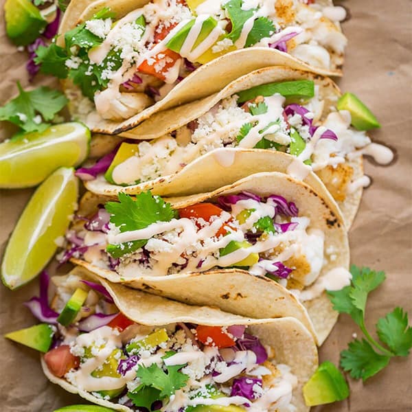 Alaskan Halibut Fish Tacos, catering in kenosha, caterer in kenosha