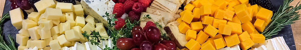 Platter of cheeses and fruit